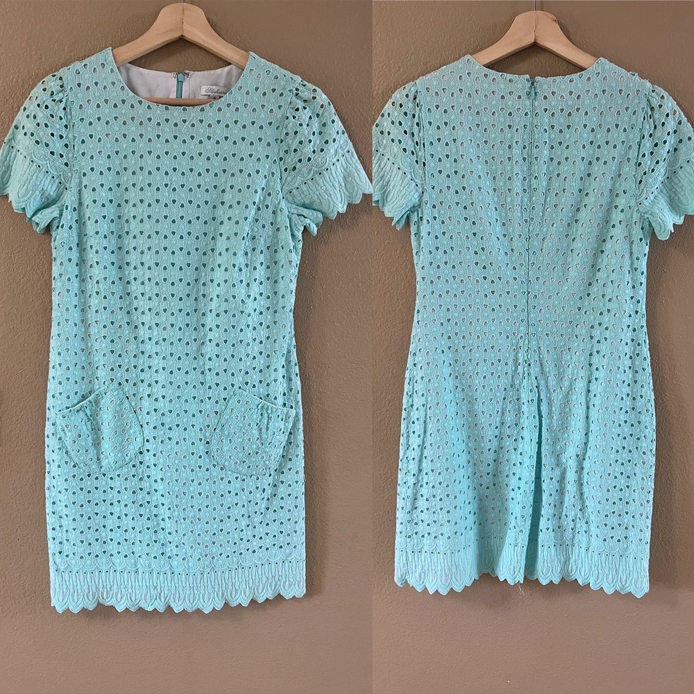 Soshanna eyelet short sleeve shift dress